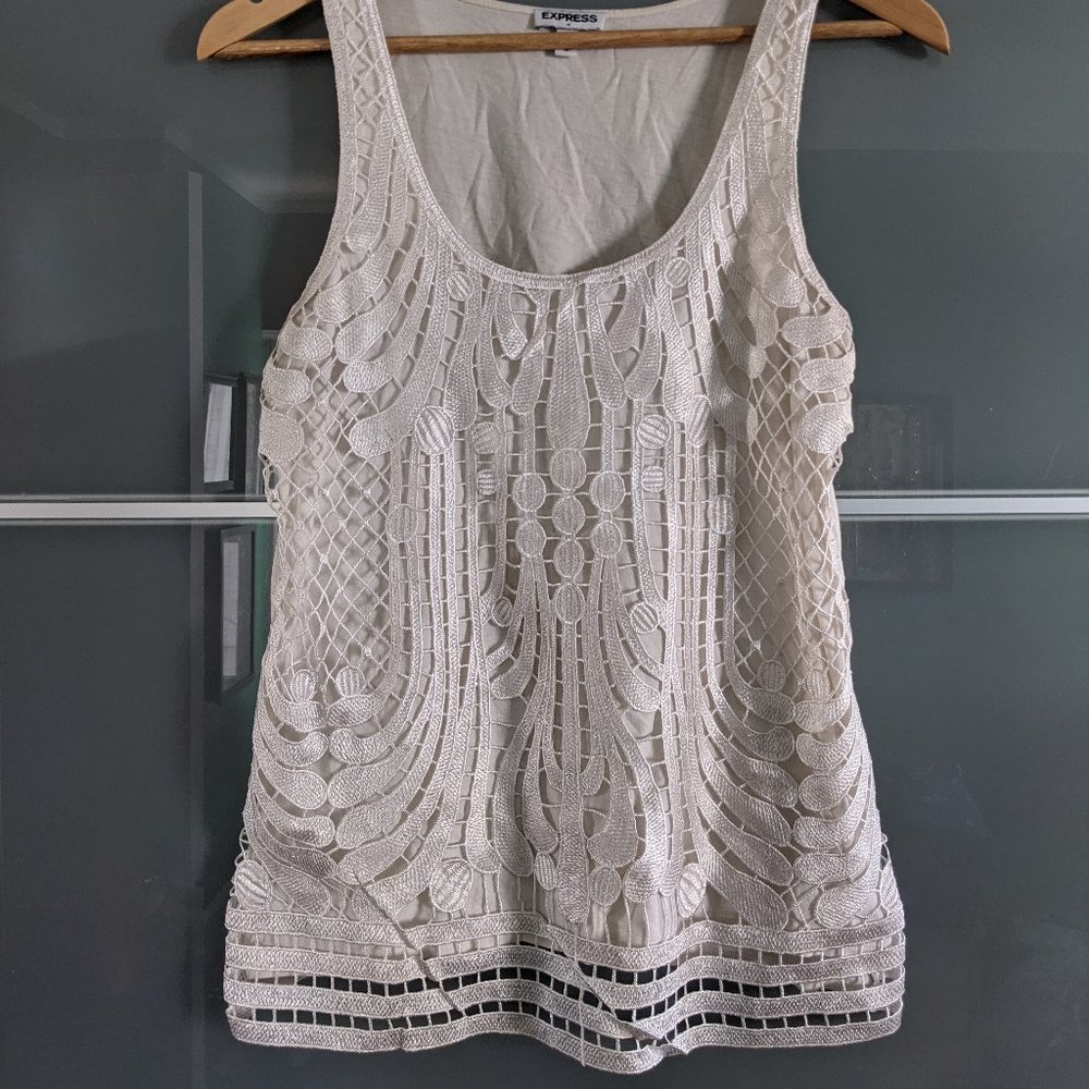 Winter White Lacey Tank Top